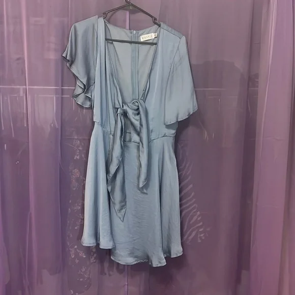 sachin and babi light blue dress Dusty Rose Bridesmaid Dresses